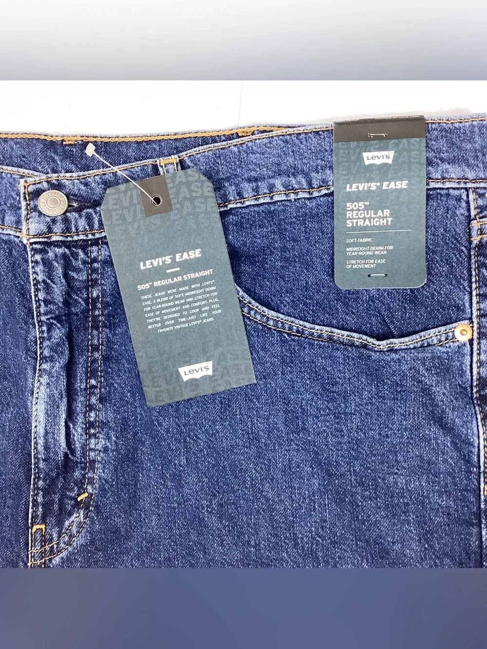 Levi’s Ease 505 Regular Straight Jeans Men’s 38 X 32 NEW!